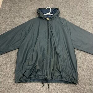 Vintage UPMC Sportswear Jacket Mens XL Navy Nylon Hooded Full Zip Streetwear